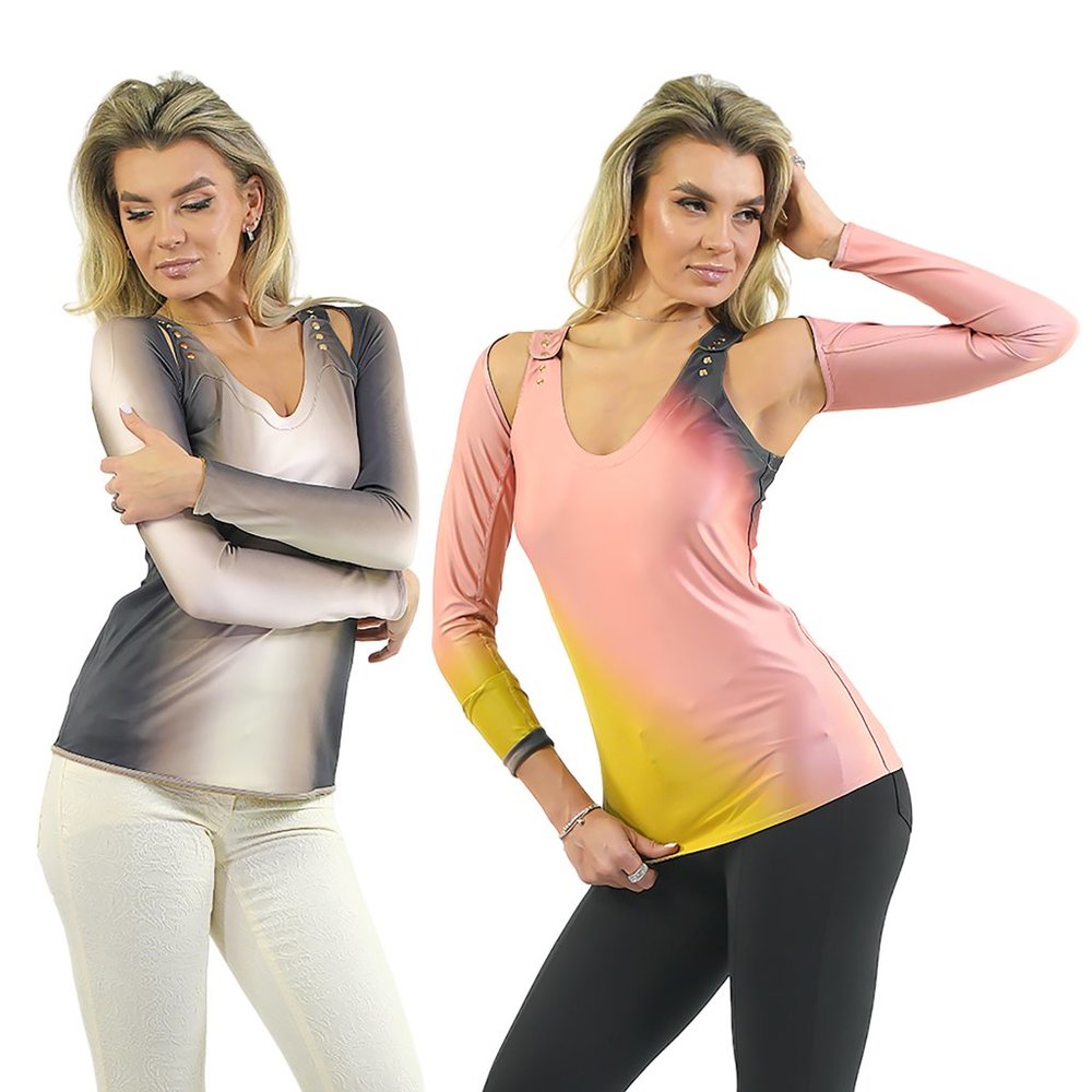 Reversible & Adjustable 2 Piece Set - Top & Shrug in Coral/Black